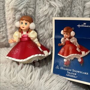 2003 Hallmark Keepsake Madame Alexander Holiday Skater Ornament - Red and White